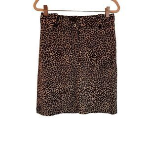 Harold’s Leopard Print High Waisted  Midi Skirt Sz 2